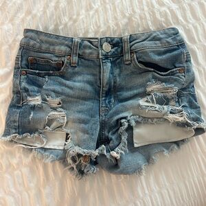 American Eagle Outfitters Ripped Blue Jean Shorts